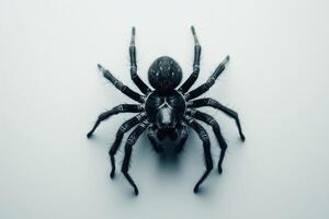 A large black hairy spider on a white background photo