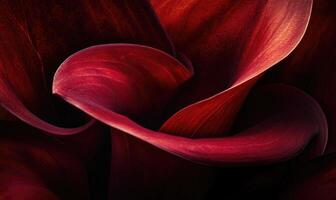 A close up of a red flower with a very curvy stem photo