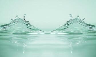 A large wave of water with two small ripples on either side photo