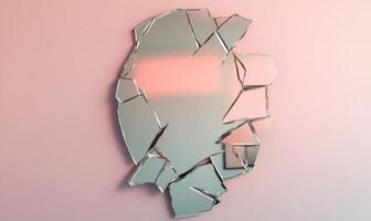 A broken mirror with a heart shape in the middle photo