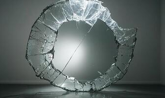 A broken circle made of glass photo