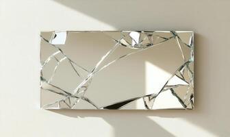 A mirror with a shattered frame photo