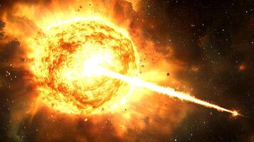 Cosmic Explosion A Fiery Stellar Event in Deep Space. photo