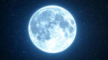 Full Moon in a Starry Night Sky A Celestial Scene. photo
