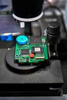 Digital microscope inspection system for checking the quality of electronic PCB circuit boards photo