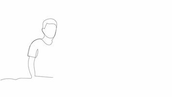 Continuous one line drawing showing international friends together celebrating friendship day with minimalist style. Alpha channel transparency video