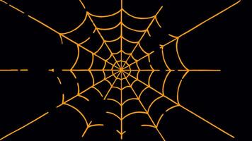 Animated Orange Spider Web with Alpha Channel Transparency video