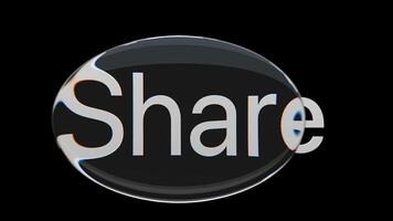 Share text highlighted by a liquid glass sphere video