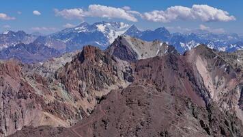 Rock formations and high-altitude terrain in the Andes mountains video