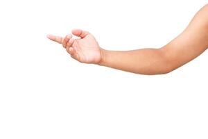 Isolated hand pointing, ideal for demonstrating directions and selections with precision photo
