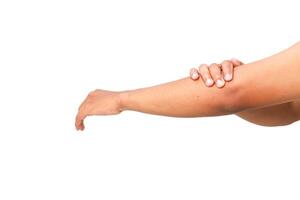 Arm and hand isolated with wrist support for medical or health purposes photo