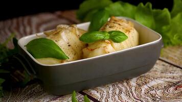 Baking potatoes in a rustic style video
