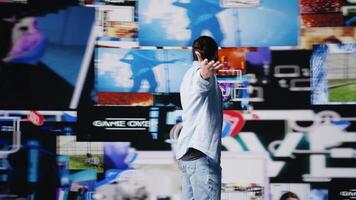 Social media influencer uses innovation and tech tools to boost engagement, being confident and proud about establishing a unique brand voice across platforms. Multitasking. Camera B. video