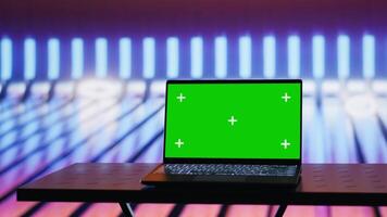 Empty neon scene blending cyber vibes with retro futuristic glow near copy space, making it ideal for creative mockup concepts or urban street style digital backgrounds. Minimalism. Camera A. video