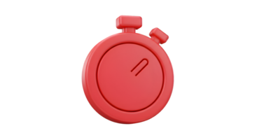 Red Stopwatch with Embossed Marker Timekeeping Device Rendered in 3D png