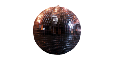 Sparkling disco ball with reflective square tiles and a small metal loop png