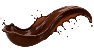 Dynamic Chocolate Wave A Viscous Flow with Splashes and Glossy Texture png