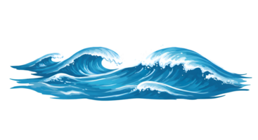 dinâmico oceano ondas com espumoso cristas e profundo azul matizes artístico Renderização png
