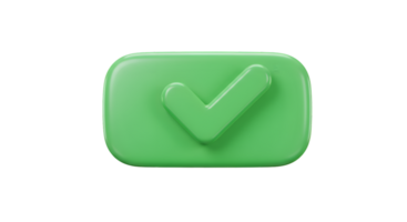 Glossy Green Check Mark Button with Rounded Edges Confirmation Symbol png