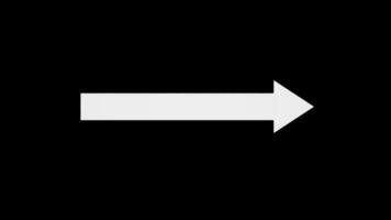 Loop Animation of Straight Right-Pointing Arrow Sign Icon on Transparent Background video