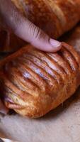 Freshly baked pastries at a local bakery video