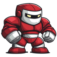 Illustration - Powerful Red Robot, Futuristic, Strength, Technology, Artificial Intelligence, Robotics, Cartoon, Digital Art, Innovation, Automation png