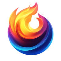 Abstract swirling flame design on transparent background a vibrant symbol of energy and transformation png
