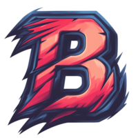 Fiery and aggressive stylized letter b logo design on transparent background for branding and visual identity png