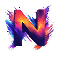 Fiery and dynamic letter n logo design on transparent background a bold and vibrant brand identity symbol png
