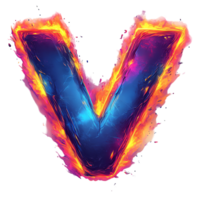 Fiery letter v logo design on transparent background a symbol of power and energy png