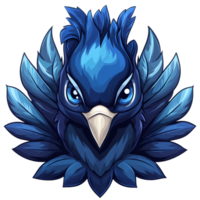 Illustration Majestic Blue Bird with Intricate Feather Detail png