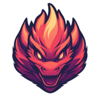 Illustration - Fiery Mythical Creature with Blazing Mane and Intense Gaze png