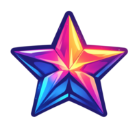 Vibrant gradient star icon on transparent background a symbol of achievement and success png