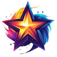 Fiery starburst a dynamic abstract star design on transparent background png