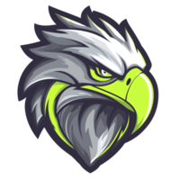 Fierce eagle head logo a powerful and dynamic design on transparent background png