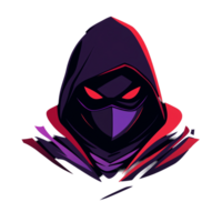 a ninja with a hood on, on a transparent background t shirt design png