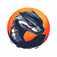 Metallic dragon logo on transparent background fierce and powerful emblem design png