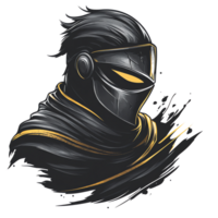 Mysterious ninja warrior on transparent background a striking digital illustration of a powerful and silent assassin png