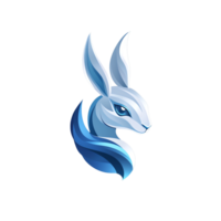 Majestic ice rabbit logo a mystical creature on transparent background png