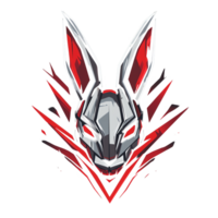 Futuristic robotic rabbit logo a striking esports mascot design on transparent background for gamers and teams png