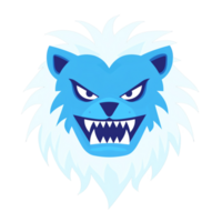 Fierce blue lion head logo design on transparent background for branding and mascots png