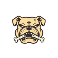 Aggressive Bulldog with Bone png