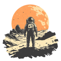 astronaut on the moon png
