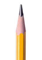 Close-up view of a yellow pencil showcasing sharpened tip and texture png