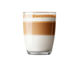 Layers of coffee with cream in a glass for beverage enjoyment png
