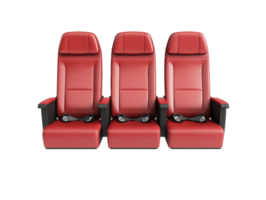 Modern red seating arrangement for theaters and cinemas png