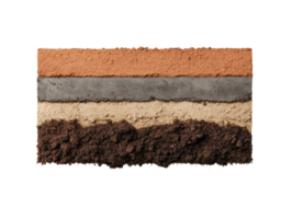 Layers of soil showing different types for educational purposes png