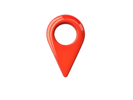 Red location pin symbol for digital maps and navigation tools png