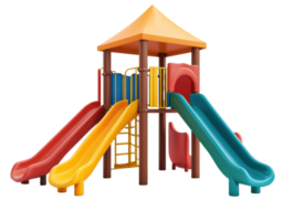 Colorful playset with slides and climbing frame png