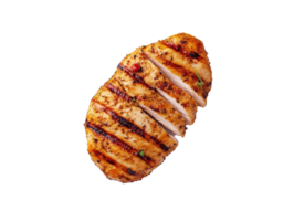 Grilled chicken breast slice with spices for healthy meal prep png